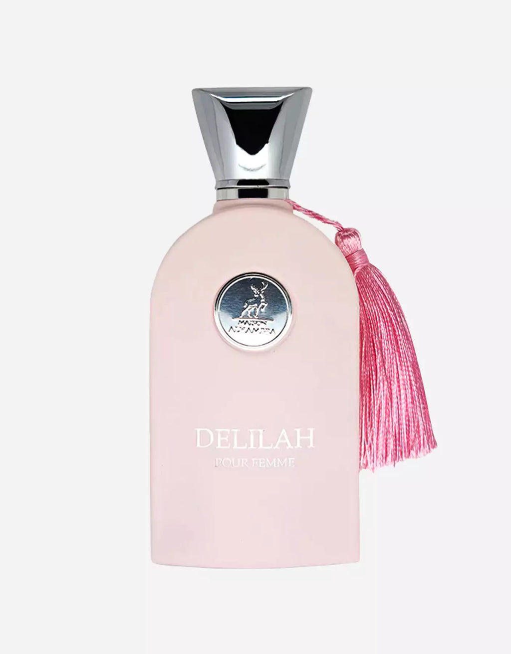 Delilah Pour Femme Maison Alhambra Eau de Parfum 100ML for women, elegant glass bottle with floral and fruity scent accents.