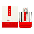 Prada Luna Rossa Sport Eau de Toilette 100ml men's perfume bottle with sleek design and silver accents.