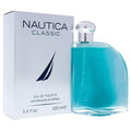 Calvin Klein Nautica Classic Eau De Toilette 100ml for men, with a sleek bottle design and navy blue cap, on a neutral background.