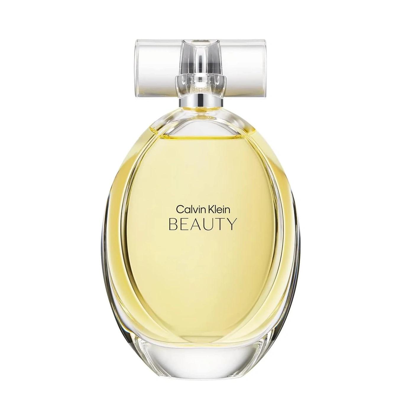 Calvin Klein Beauty Eau De Parfum bottle for women, 100ml, with elegant clear glass and minimalist design.