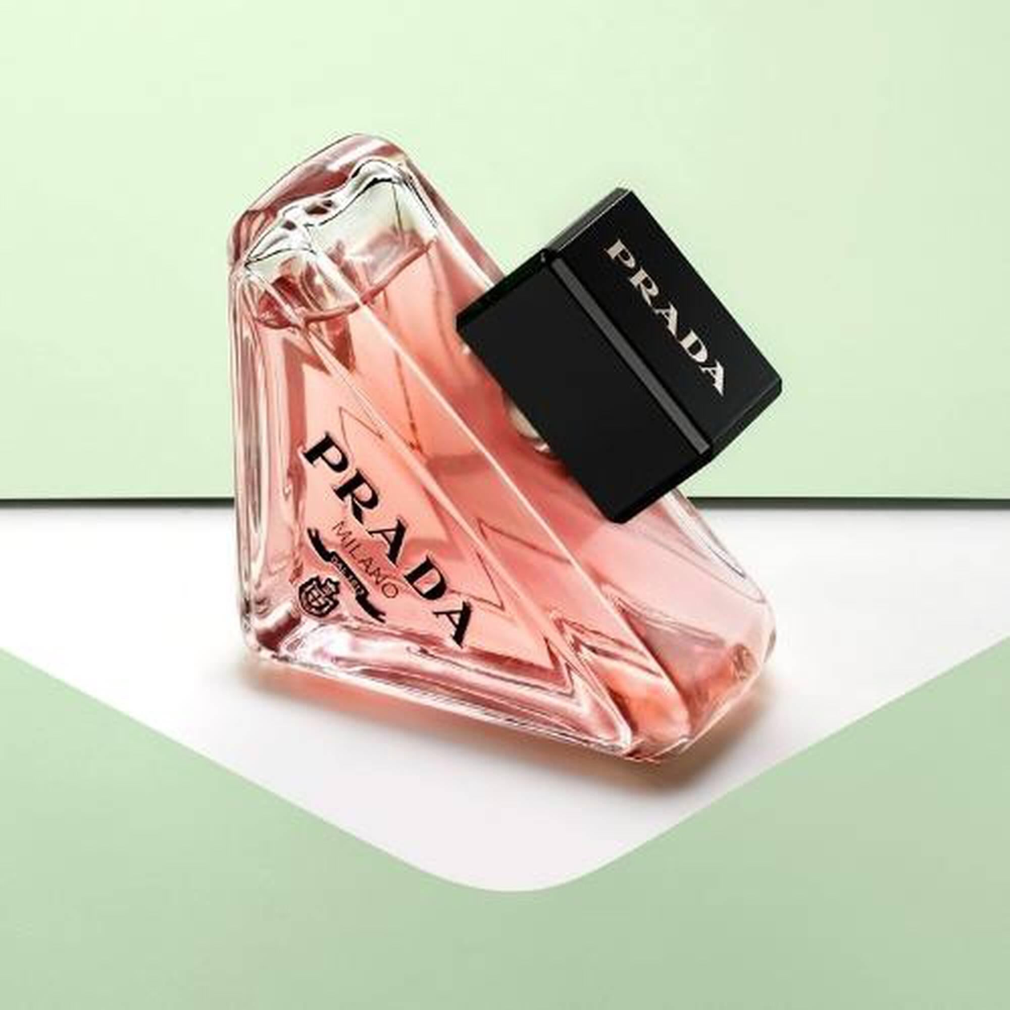 Prada Paradoxe Eau De Parfum 90ml for women, elegant perfume bottle with sleek design and Prada branding.