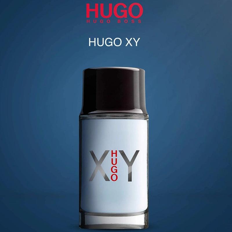 Boss HUGO XY Eau De Toilette 100ml for men, with a sleek bottle design and modern branding, shown in the image.