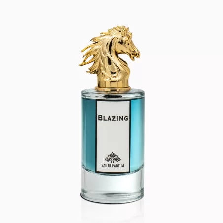 Fragrance World Blazing Eau de Parfum for Men, 80ml bottle with sleek design, suitable for everyday wear and bold scents