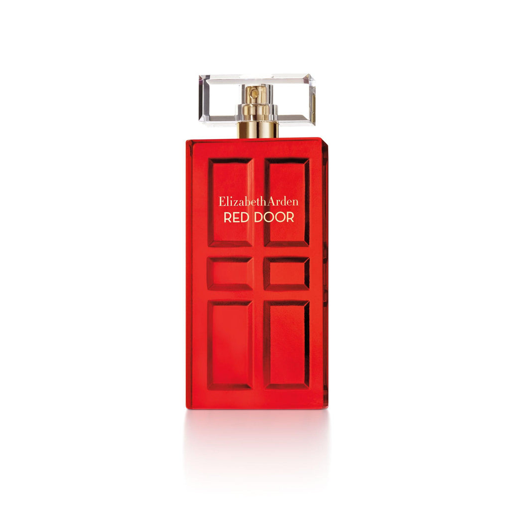 Elizabeth Arden Red Door Eau de Toilette bottle for women, 100ml, with elegant red and gold packaging and floral accents.