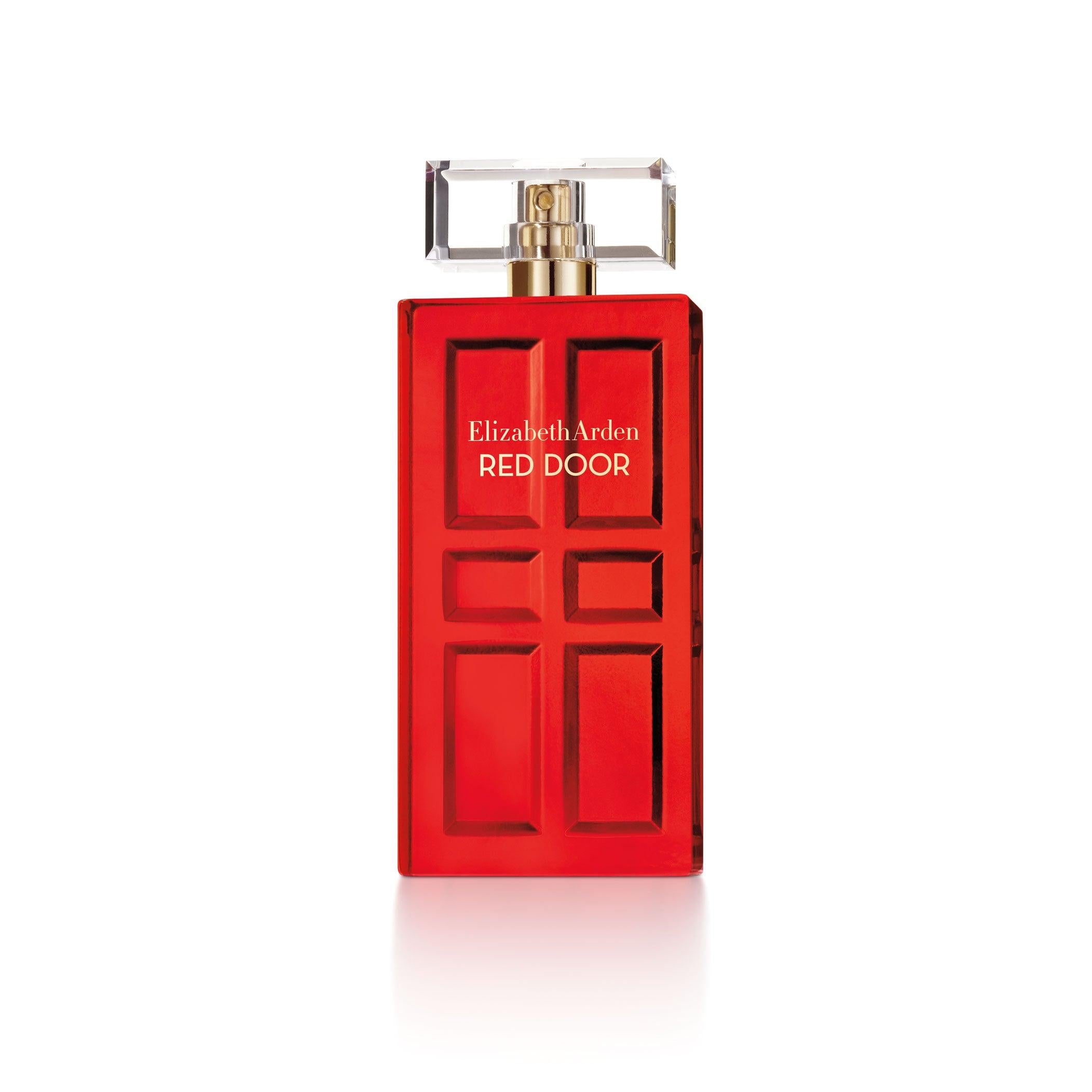 Elizabeth Arden Red Door Eau de Toilette bottle for women, 100ml, with elegant red and gold packaging and floral accents.