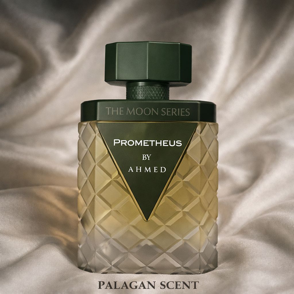Ahmed Al Maghribi Prometheus Eau De Parfum 100ml for men, featuring sleek bottle design and elegant fragrance presentation.