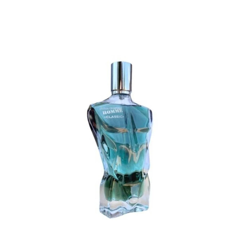 Fragrance World John Gustav Homme Classic men's eau de parfum in 100ml bottle, featuring a sleek design and masculine scent.