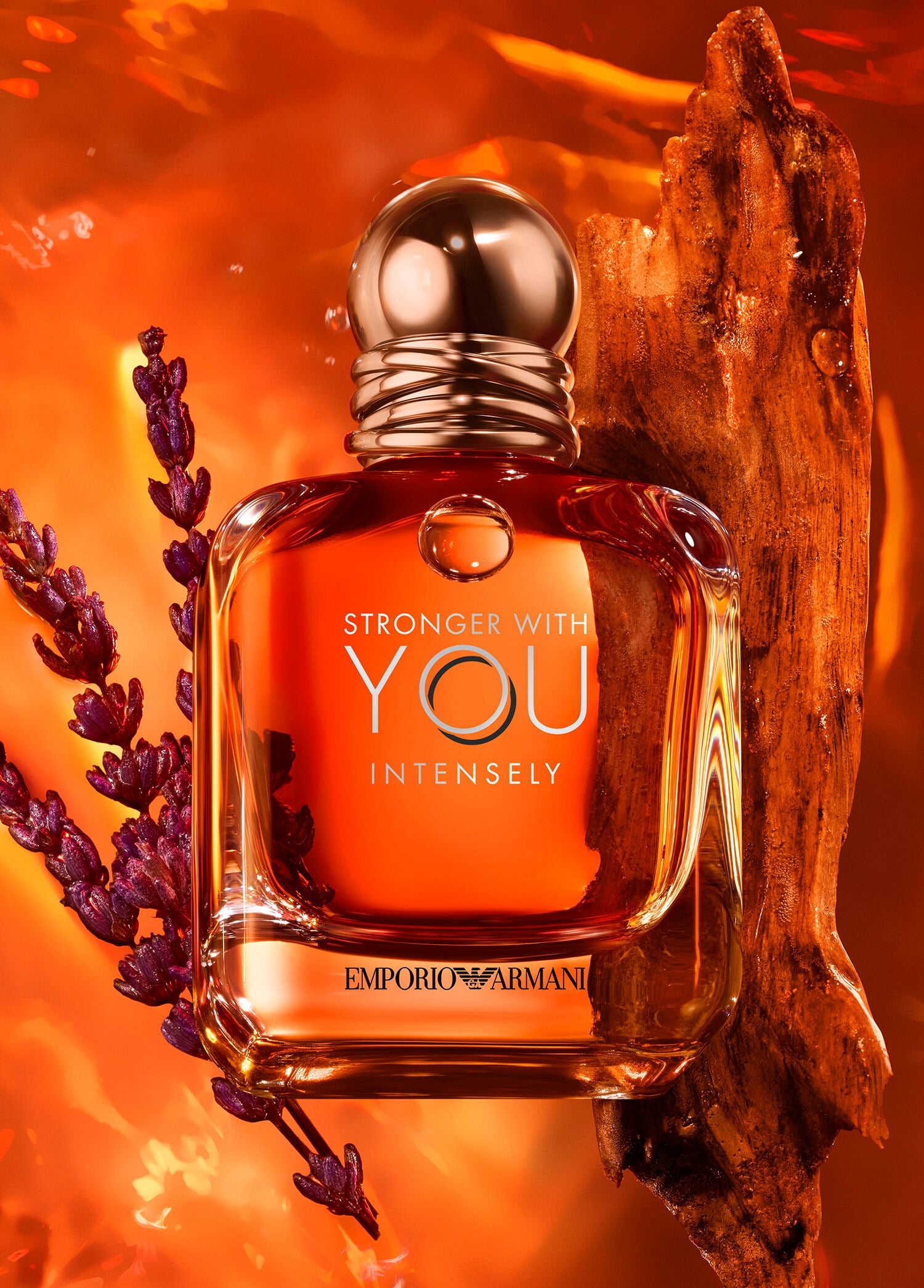 Armani Stronger With You Intensely Eau De Parfum for Men bottle with dark packaging and elegant design.