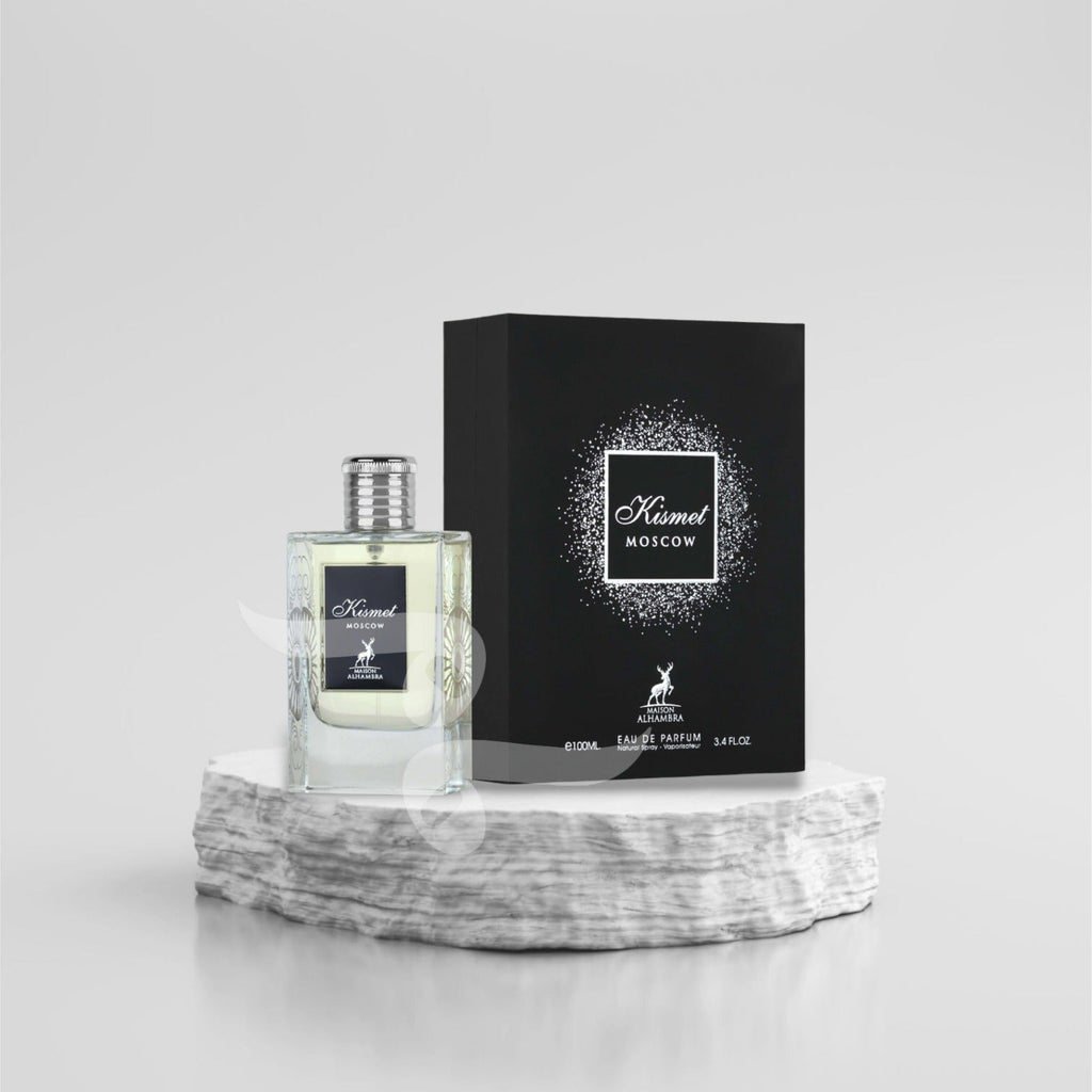 Alhambra Kismet Moscow 100ml perfume bottle with elegant design, showcasing Middle Eastern-inspired fragrance.