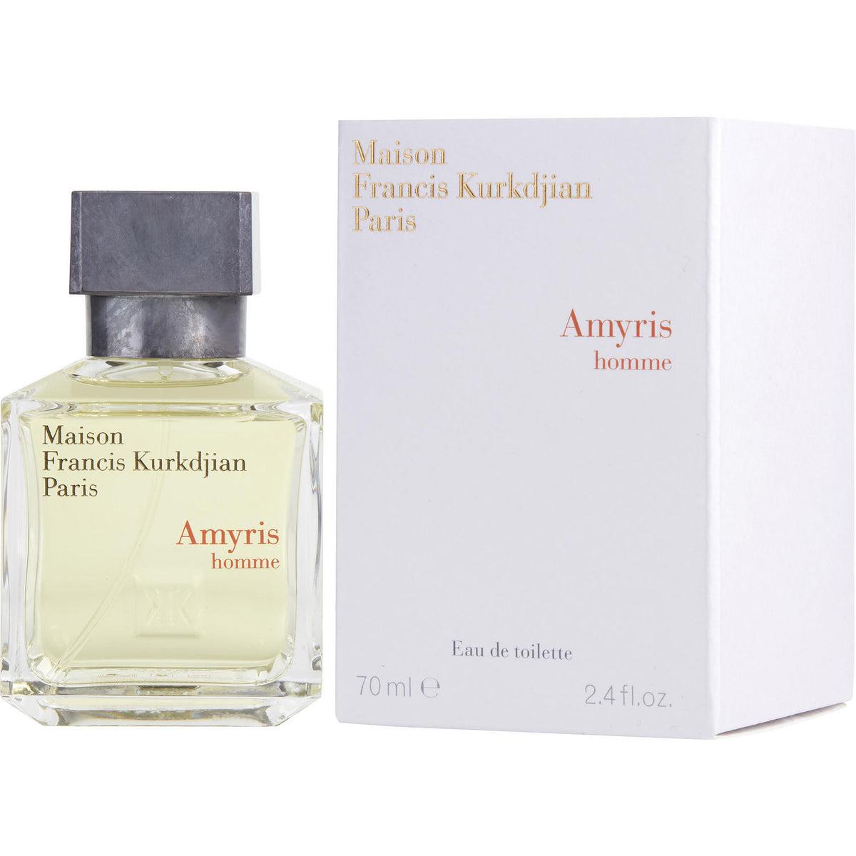 Maison Francis Kurkdjian Amyris Homme Extrait De Parfum 70ml bottle with elegant packaging and branding details visible.
