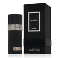 French Avenue Zenith Noire unisex Eau de Parfum bottle in black and silver with elegant branding, 100ml.