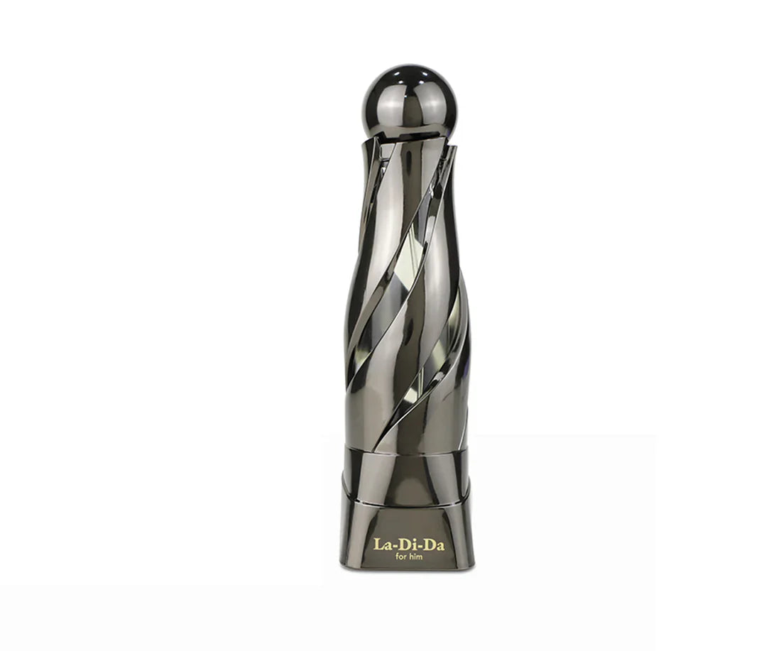 Arabiyat Prestige La Di Da Eau De Parfum for men in a sleek black bottle, 100ml, featuring a modern, stylish design.
