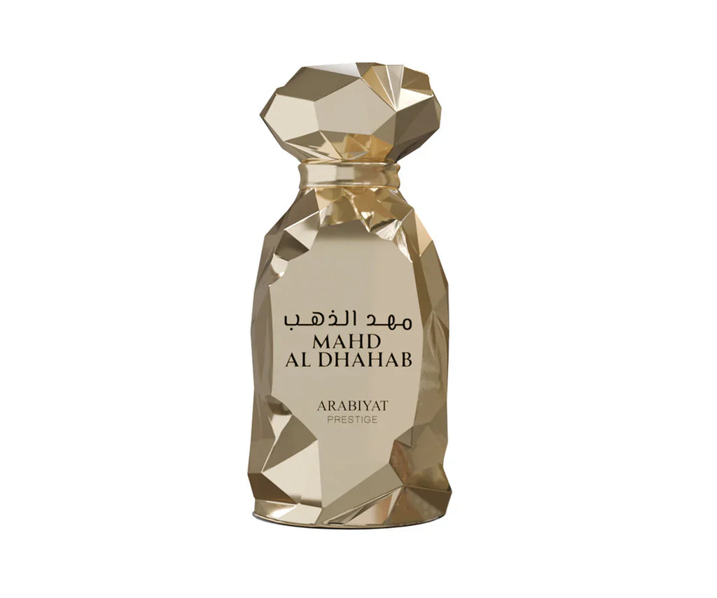 Arabiyat Prestige Mahd Al Dhahab Eau De Parfum bottle by Rini Deals, elegant 100ml perfume for men and women.