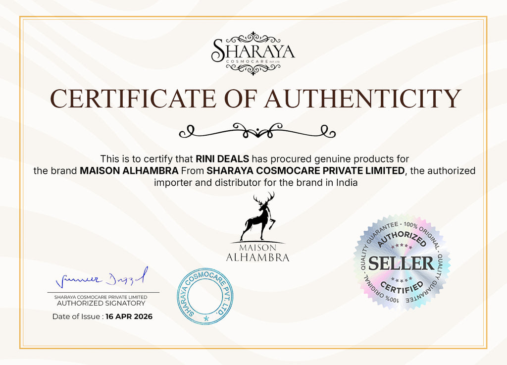 Maison Alhambra Certificate