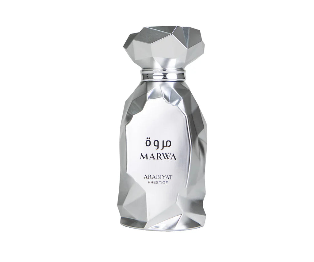 Arabiyat Prestige Marwa Eau De Parfum for men in 100ml bottle, featuring elegant packaging and fragrance details.
