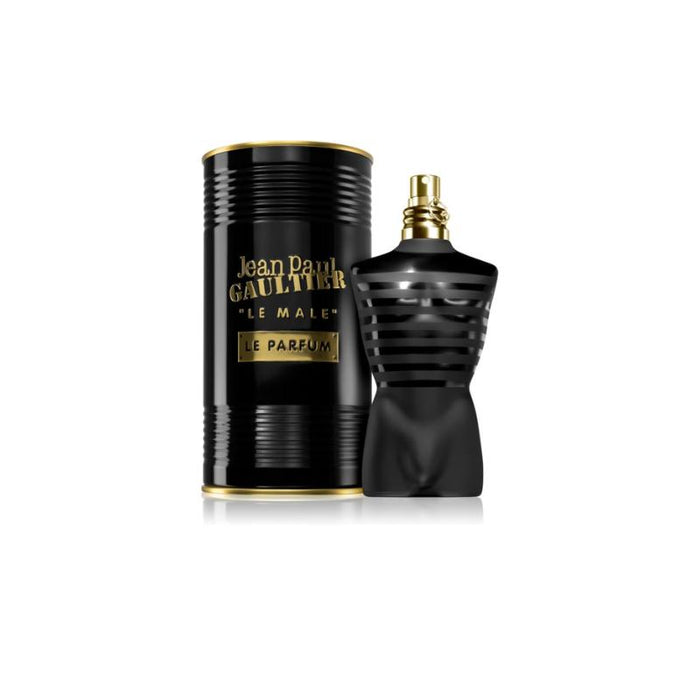 Jean Paul Gaultier Le Male Le Parfum Eau De Parfum Intense 125ml bottle for men, featuring sleek black packaging and modern design