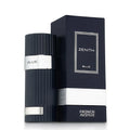 French Avenue Zenith Blue Eau de Parfum for men, 100ml bottle, featuring sleek blue glass with elegant branding.