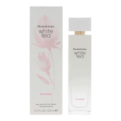 Elizabeth Arden White Tea Wild Rose Eau de Toilette 100ml bottle for women, with floral and fresh scent, shown in the image.
