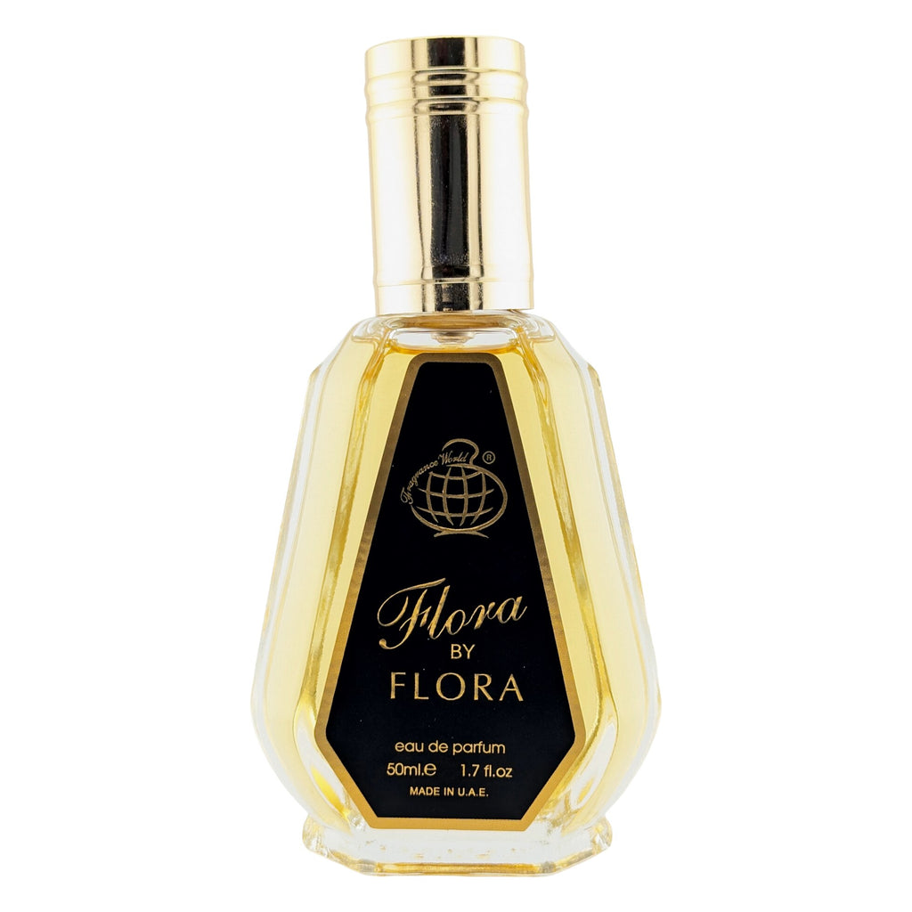 Flora by Flora Eau De Parfum 50ml for women, showcasing the elegant perfume bottle with floral design.