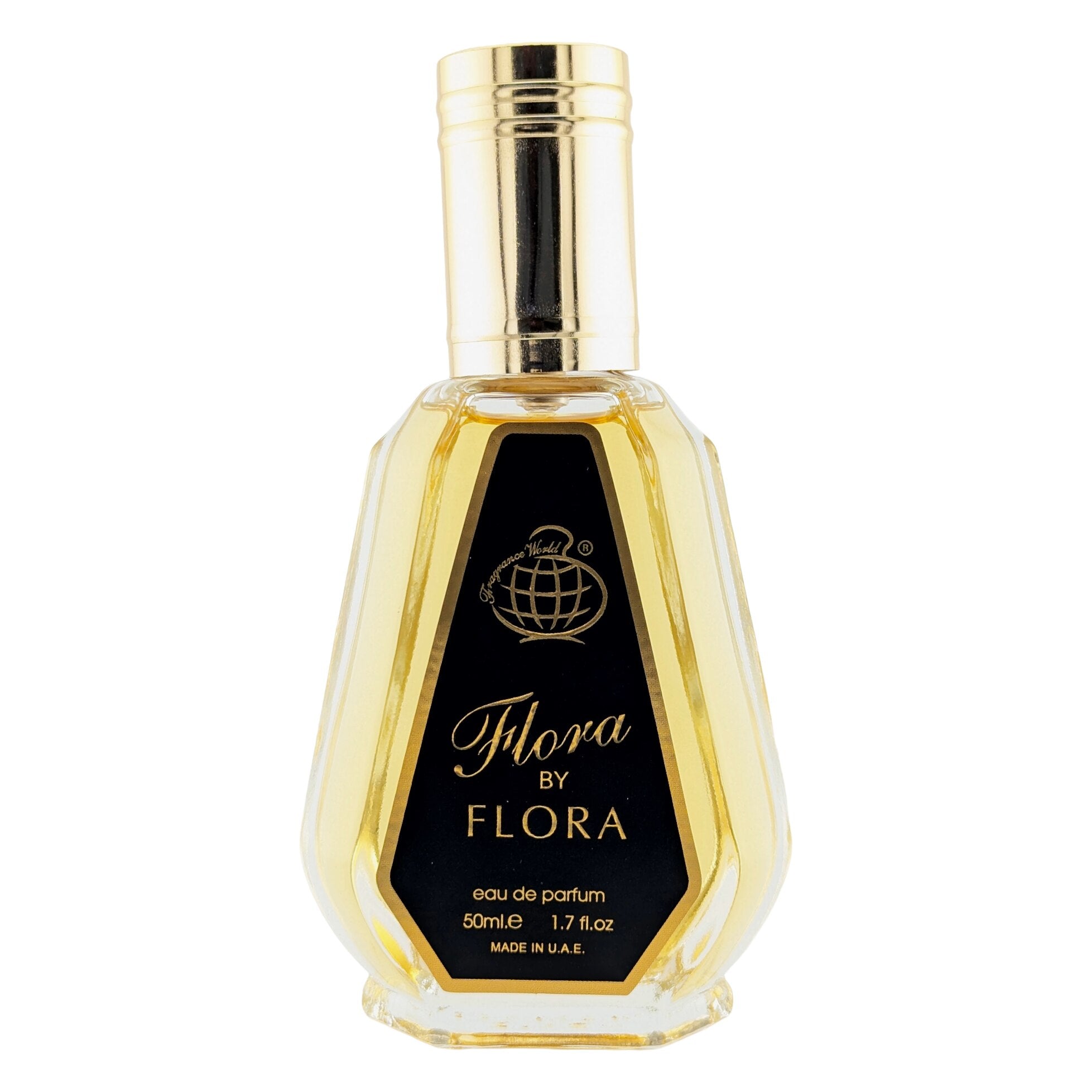 Flora by Flora Eau De Parfum 50ml for women, showcasing the elegant perfume bottle with floral design.
