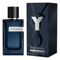 Yves Saint Laurent Y Eau De Parfum Intense for Men 100ml bottle with sleek design and black cap, displayed on a white background.