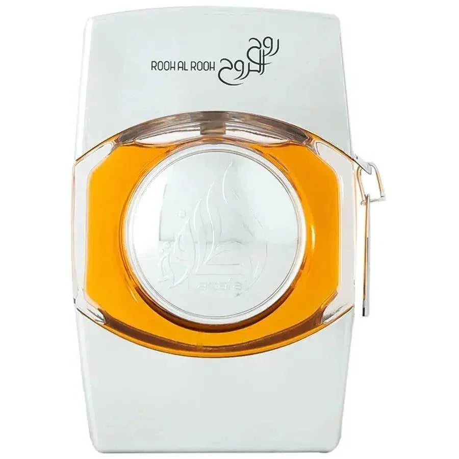 Lattafa Rooh Al Rooh Silver perfume bottle for men and women, 100ml, with sleek silver design and elegant packaging.