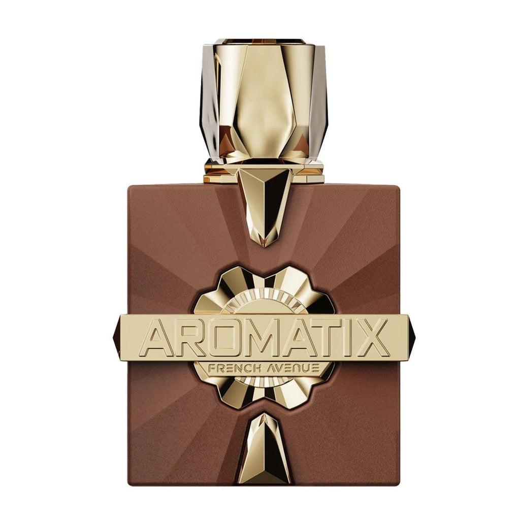 Fragrance World French Avenue X Aromatix Royal Taboo extrait de parfum 100ml for men and women, elegant bottle with gold accents.