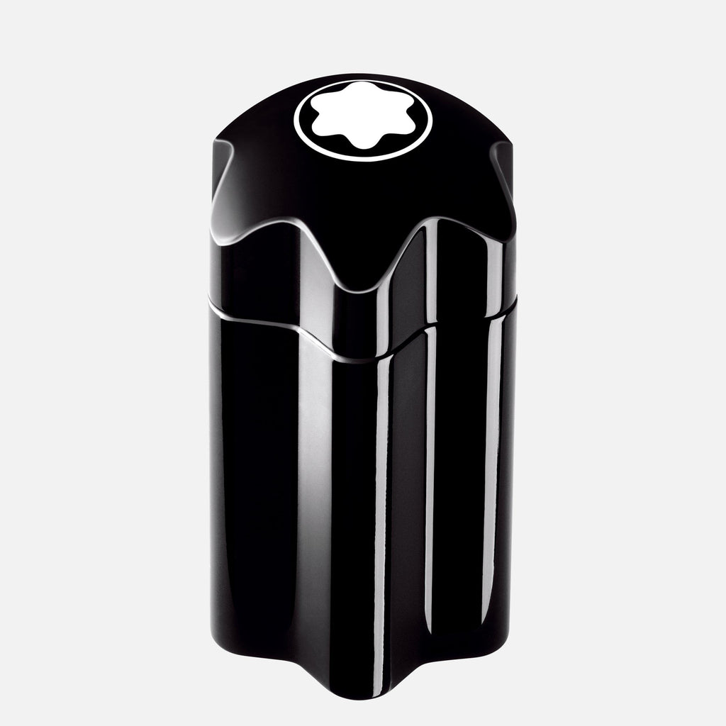 Montblanc Emblem Eau de Toilette for Men, 100ML bottle with sleek black and silver design, displayed on a neutral background.
