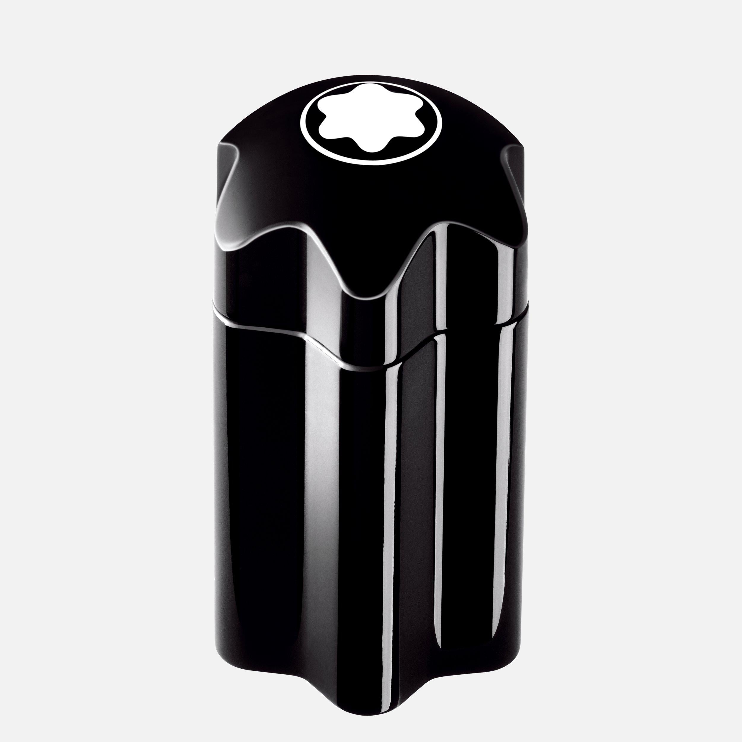 Montblanc Emblem Eau de Toilette for Men, 100ML bottle with sleek black and silver design, displayed on a neutral background.