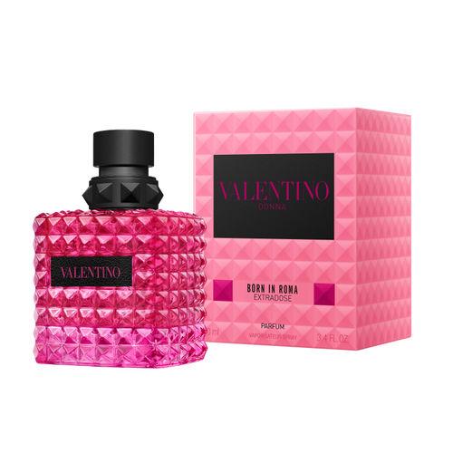 Valentino Donna Born In Roma Extradose Parfum 100ml for women, elegant glass bottle with floral and citrus accents.