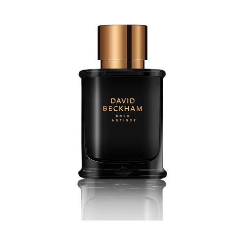 David Beckham Bold Instinct Eau de Toilette 75ml for men, shown in the clear glass bottle with bold black and gold branding.