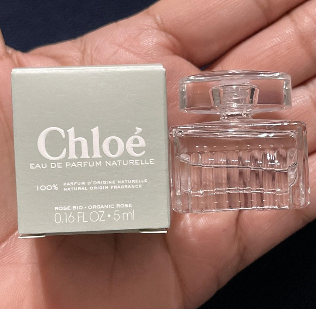 Miniature Chloe Eau De Parfum Naturelle 5ml bottle for women, compact perfume mini with elegant packaging.