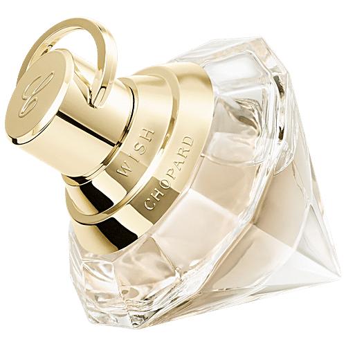 Chopard Wish Eau De Parfum bottle with elegant design, 75ml size, displayed on a neutral background.