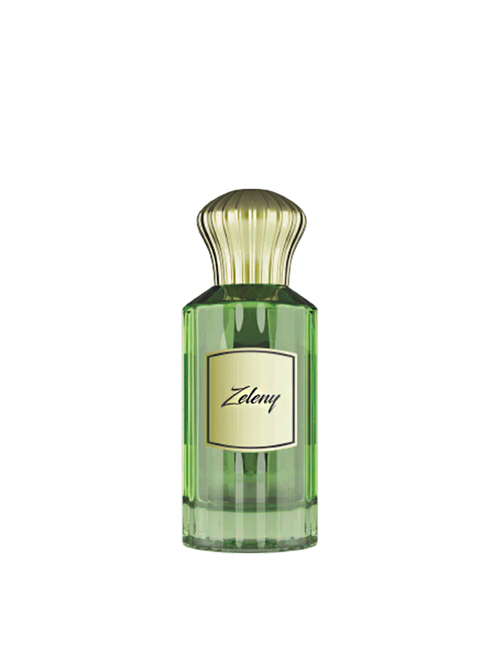 Ahmed Al Maghribi Zeleny Eau de Parfum 100ml bottle for men and women, with a sleek design and green accents.